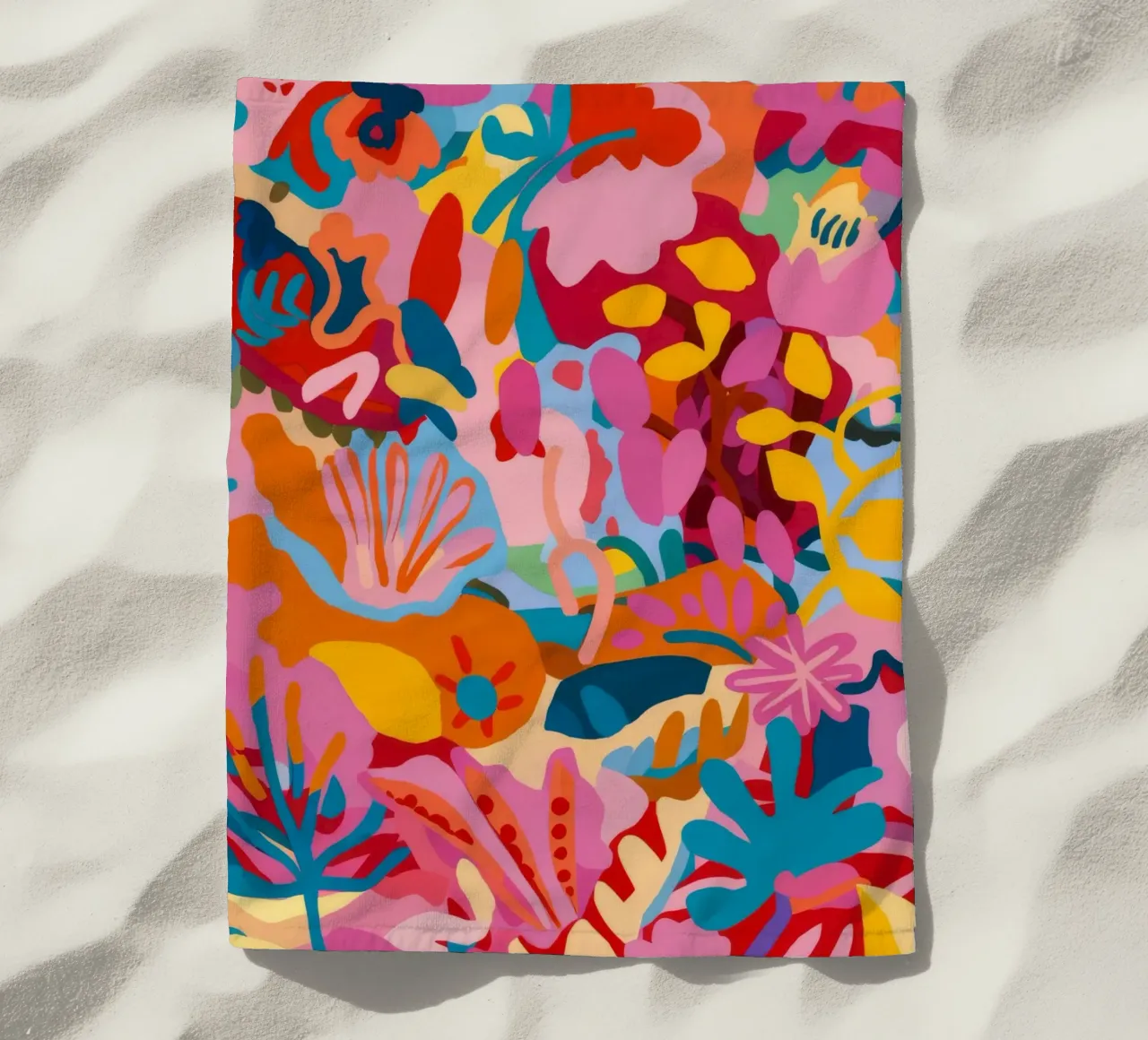 Abstract Floral Fusion beach towel by Chroma Haven