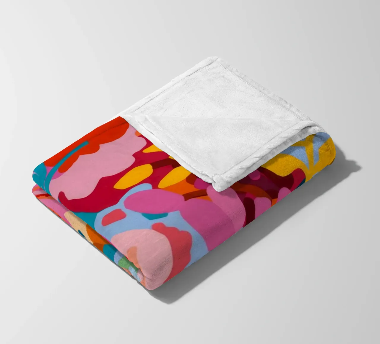 Abstract Floral Fusion fleece blanket by Chroma Haven