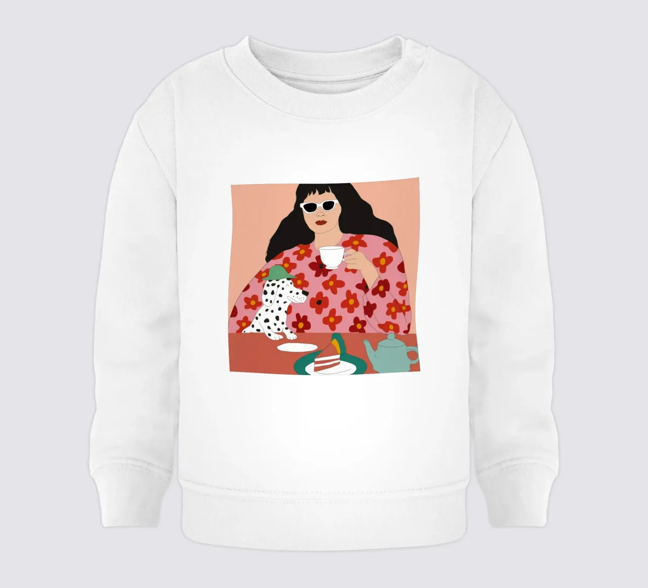 La hora del té dálmata sudadera de bebé de Chroma Haven