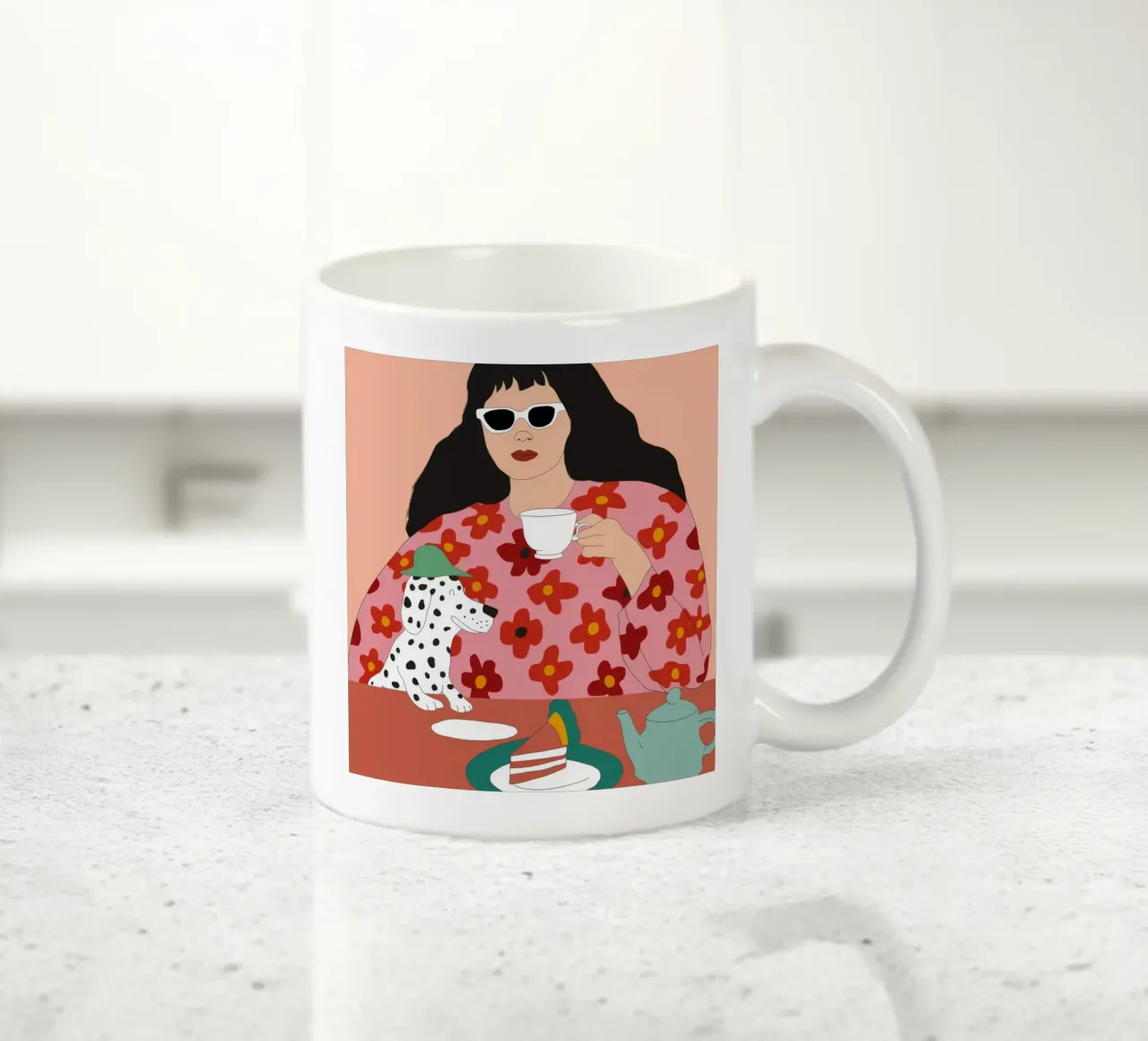 L'ora del tè in stile dalmata tazza in ceramica da Chroma Haven