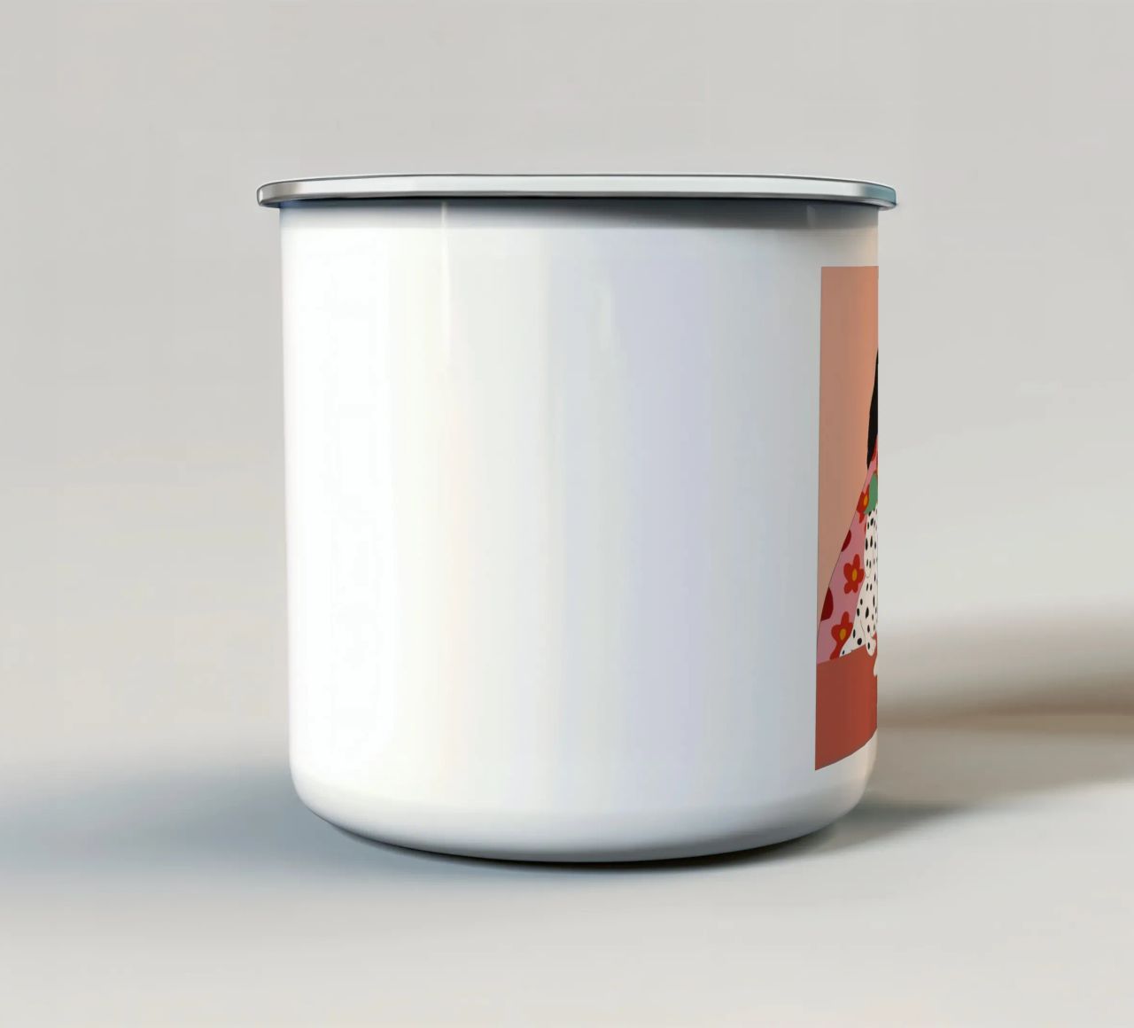 L'ora del tè in stile dalmata tazza in smalto da Chroma Haven
