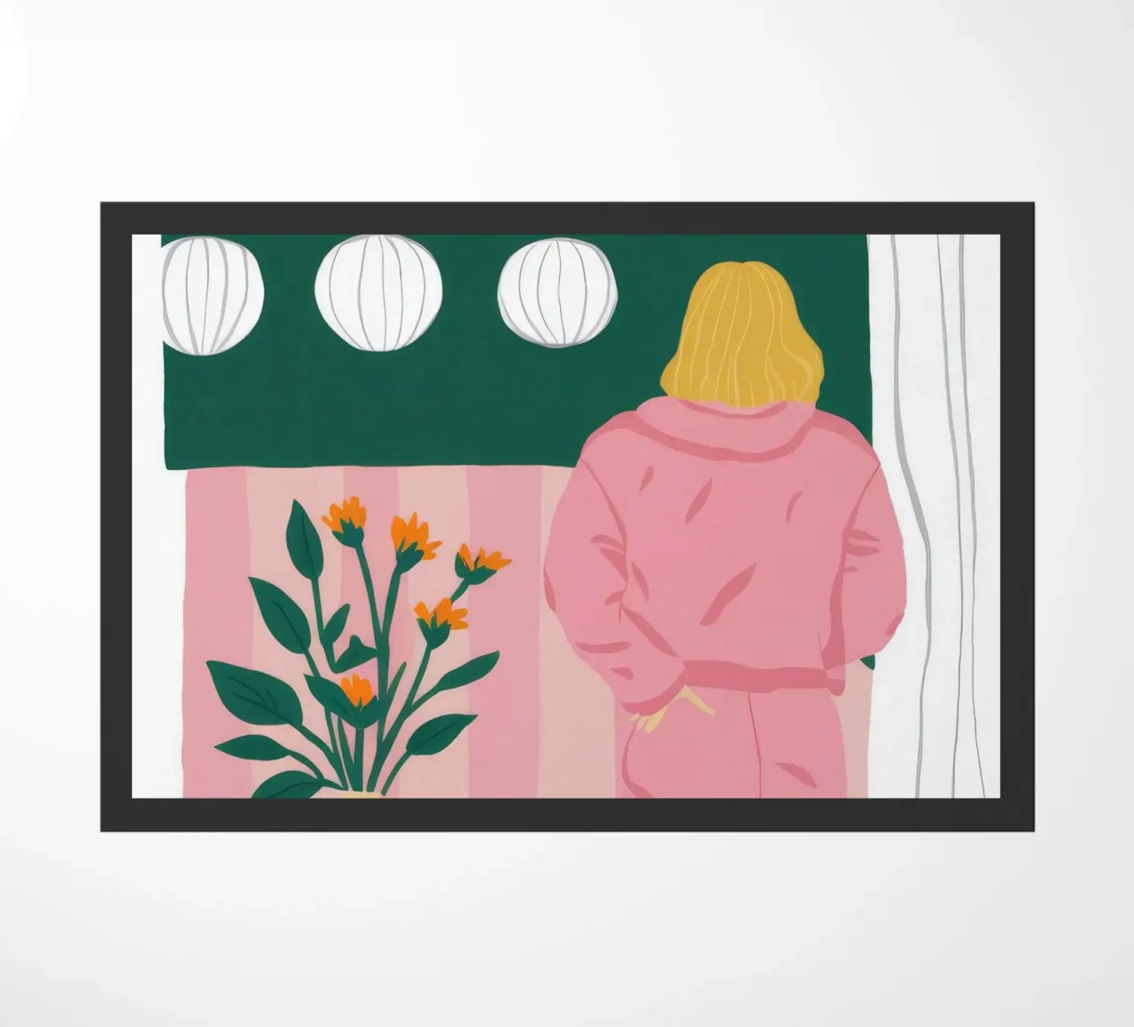 Window Watcher Contemplation doormat by Stone Patina