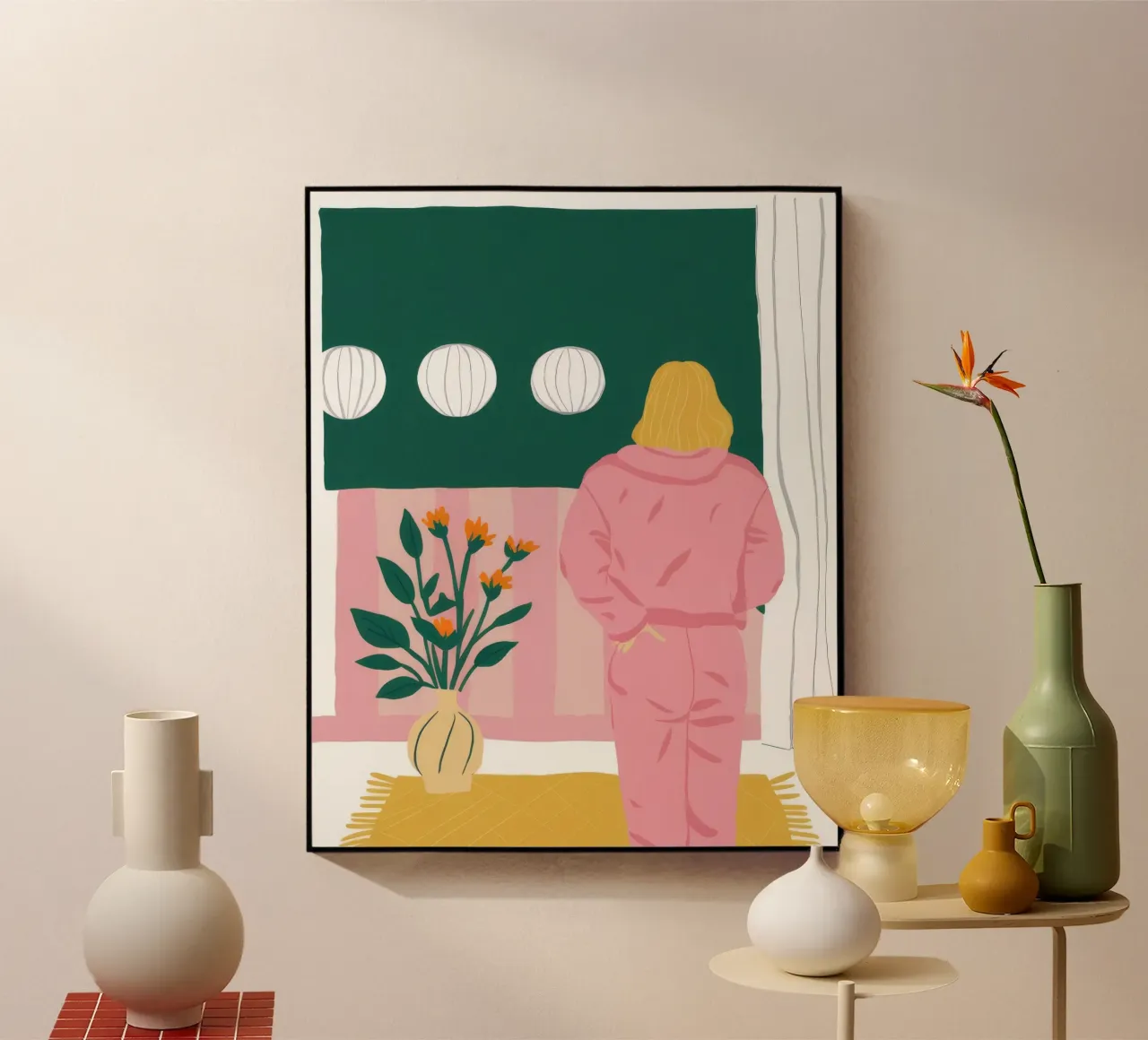 Window Watcher Contemplation plexiglass da Stone Patina