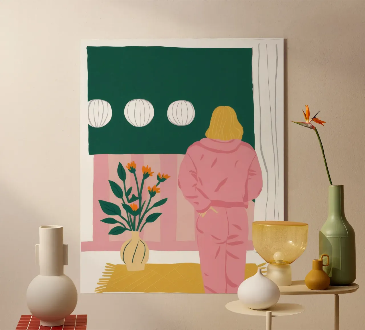 Window Watcher Contemplation plexiglass da Stone Patina