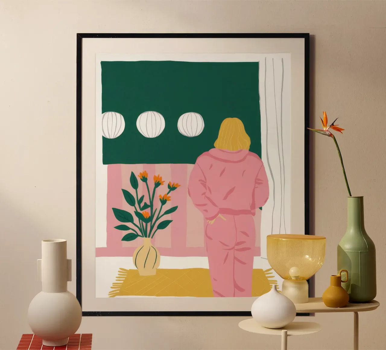 Contemplazione del guardiano della finestra poster da Stone Patina