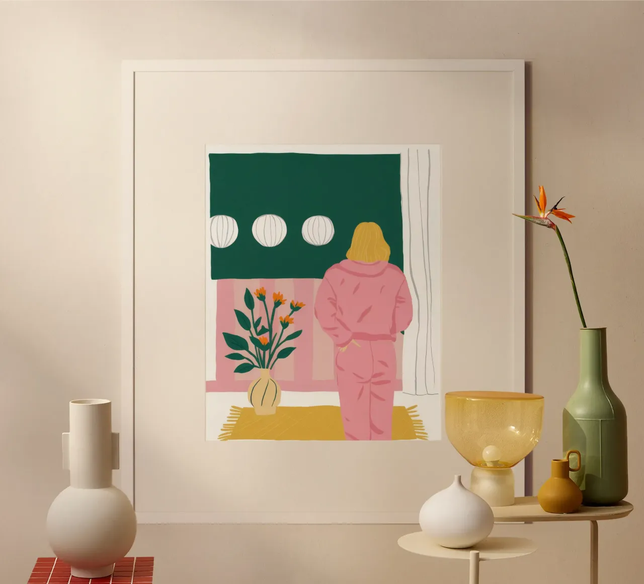 Contemplazione del guardiano della finestra poster da Stone Patina