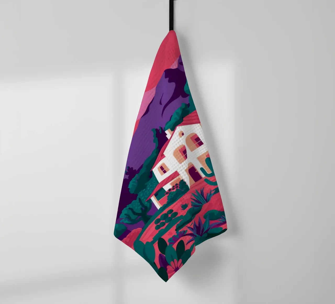 Twilight Villa Serenity tea towel by Chroma Haven