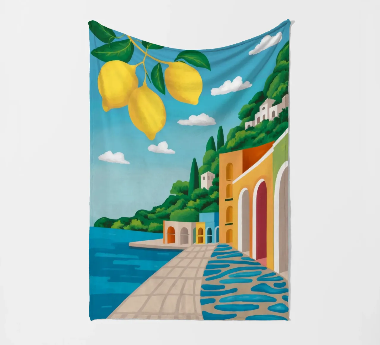 Lemon Grove Coastal Path fleece blanket by Chroma Haven
