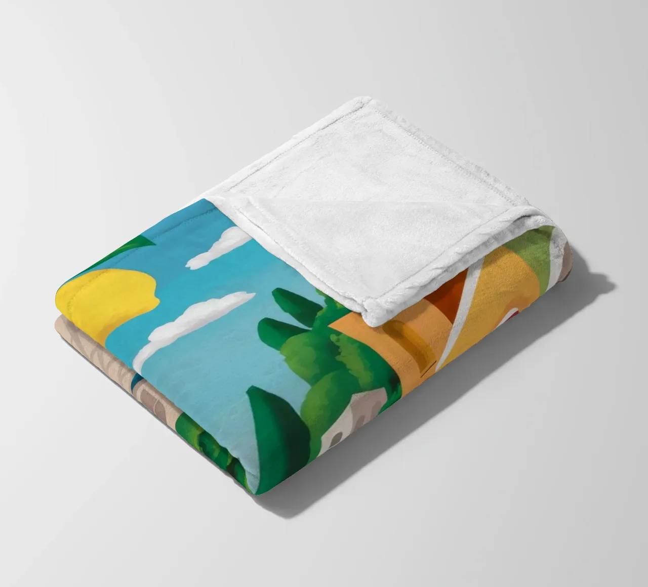 Lemon Grove Coastal Path fleece blanket by Chroma Haven