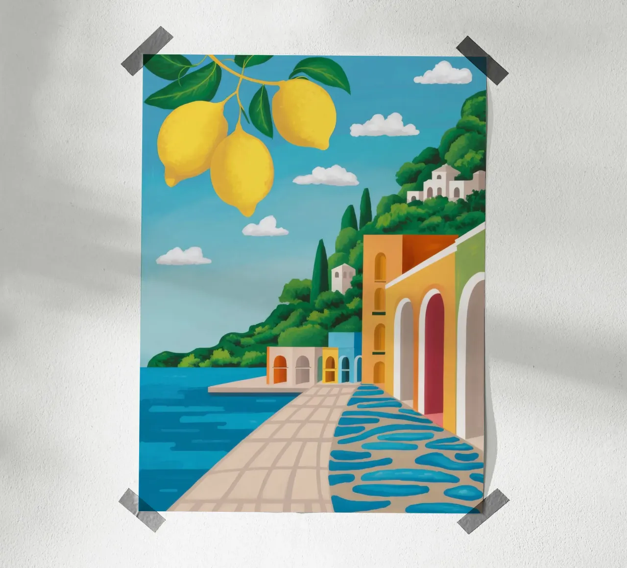 Sentiero costiero di Lemon Grove poster con telaio in alluminio da Chroma Haven