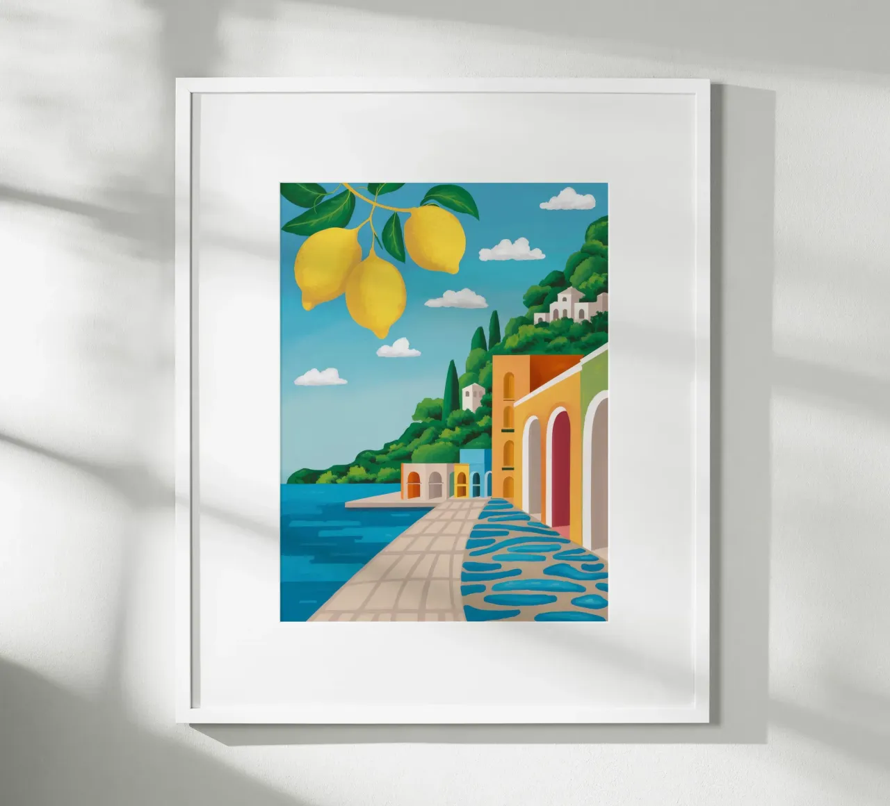 Sentiero costiero di Lemon Grove poster con telaio in alluminio da Chroma Haven