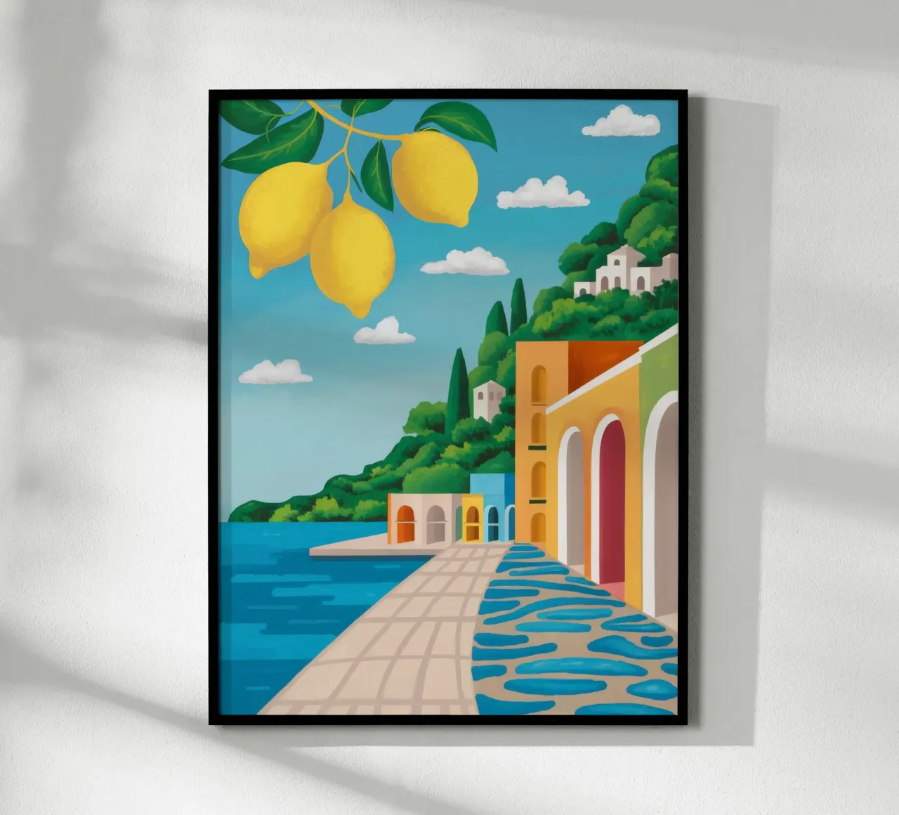 Sentiero costiero di Lemon Grove poster con telaio in alluminio da Chroma Haven