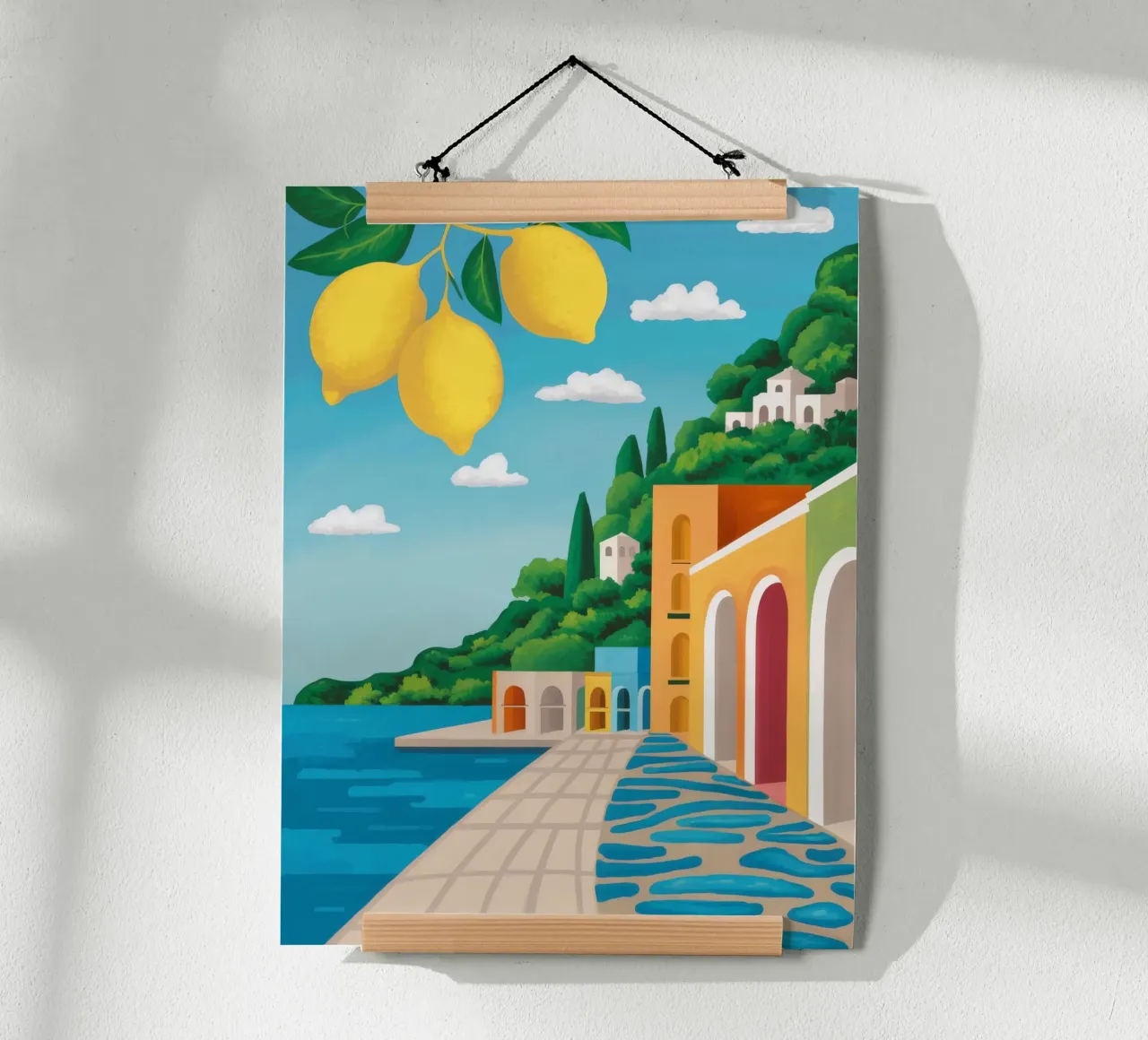 Sentiero costiero di Lemon Grove poster con telaio in alluminio da Chroma Haven