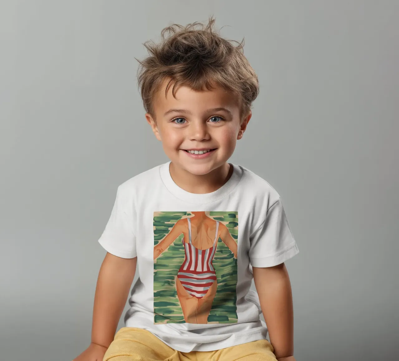Retro Seaside Jaunt kids t-shirt by Chroma Haven