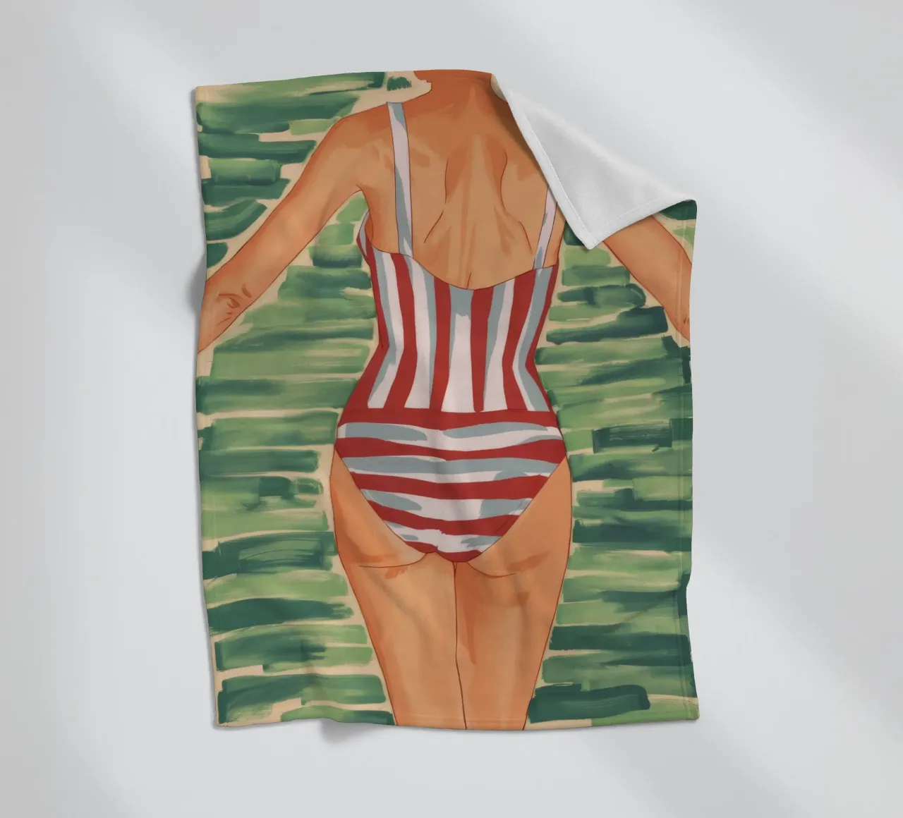 Retro Seaside Jaunt fleece blanket by Chroma Haven