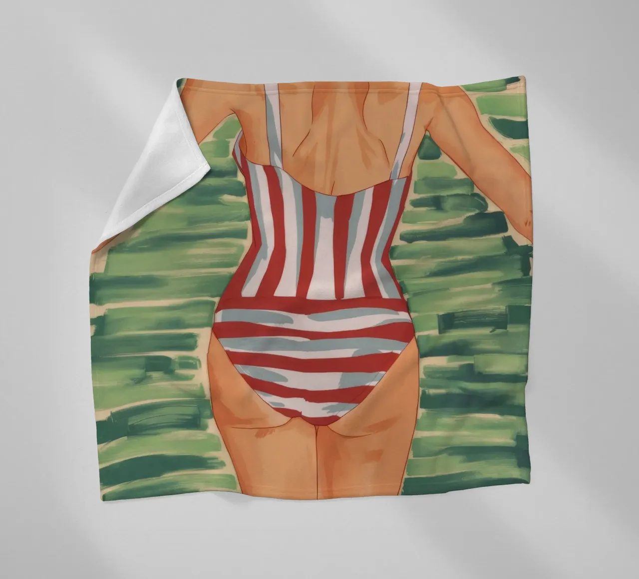 Retro Seaside Jaunt fleece blanket by Chroma Haven