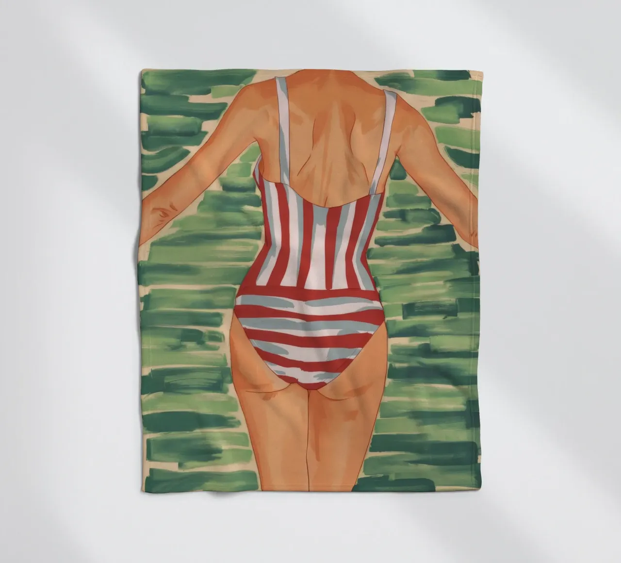 Retro Seaside Jaunt fleece blanket by Chroma Haven