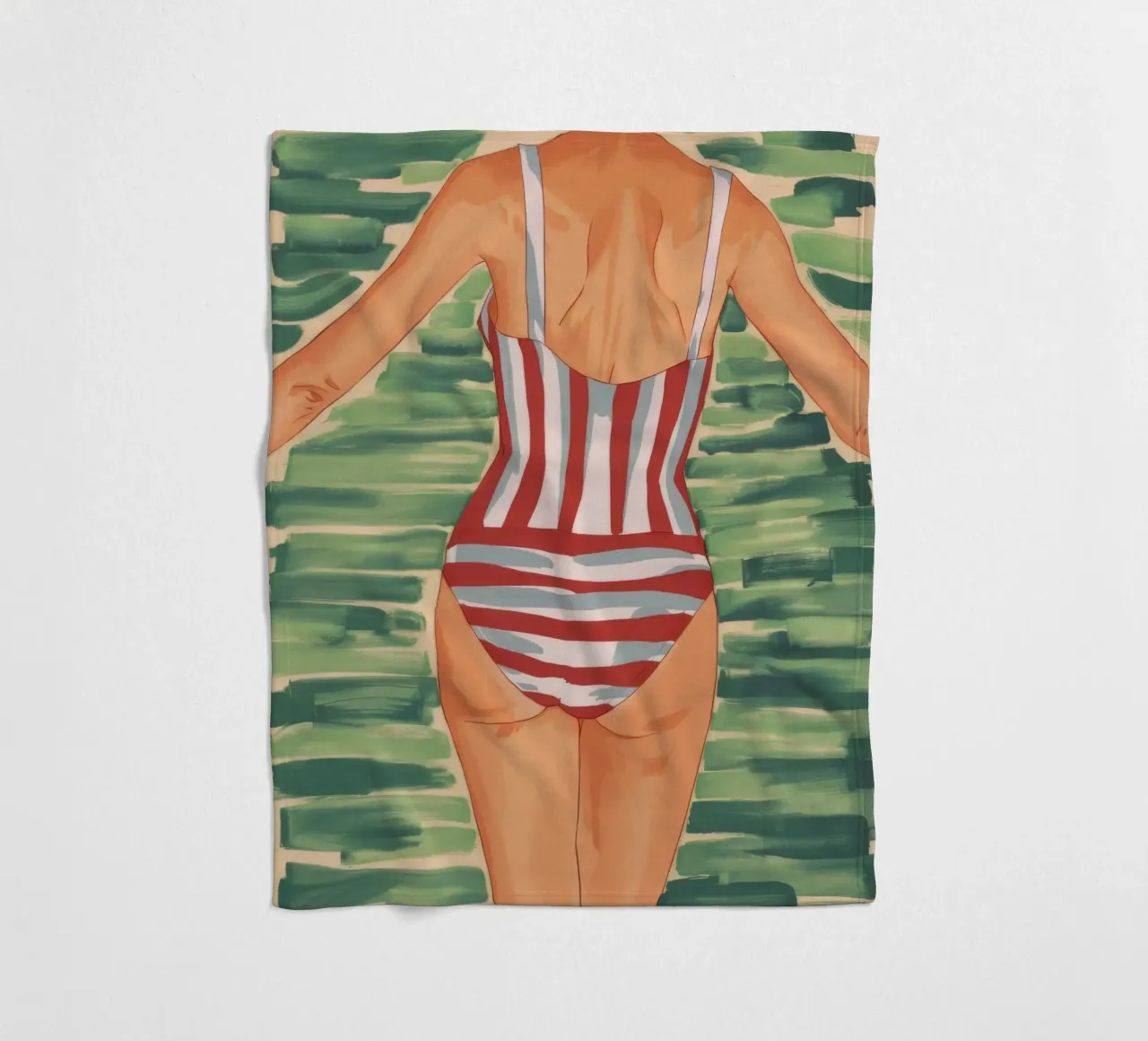 Retro Seaside Jaunt fleece blanket by Chroma Haven