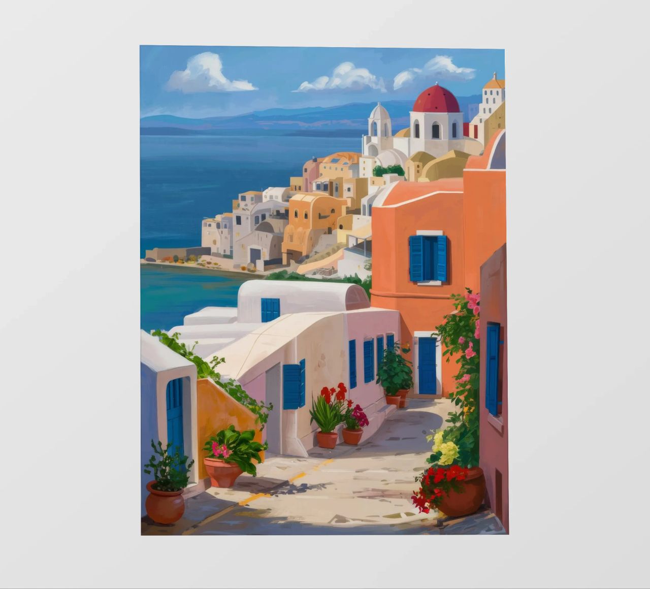 Santorini Steps Vista mare telo in pvc da Chroma Haven
