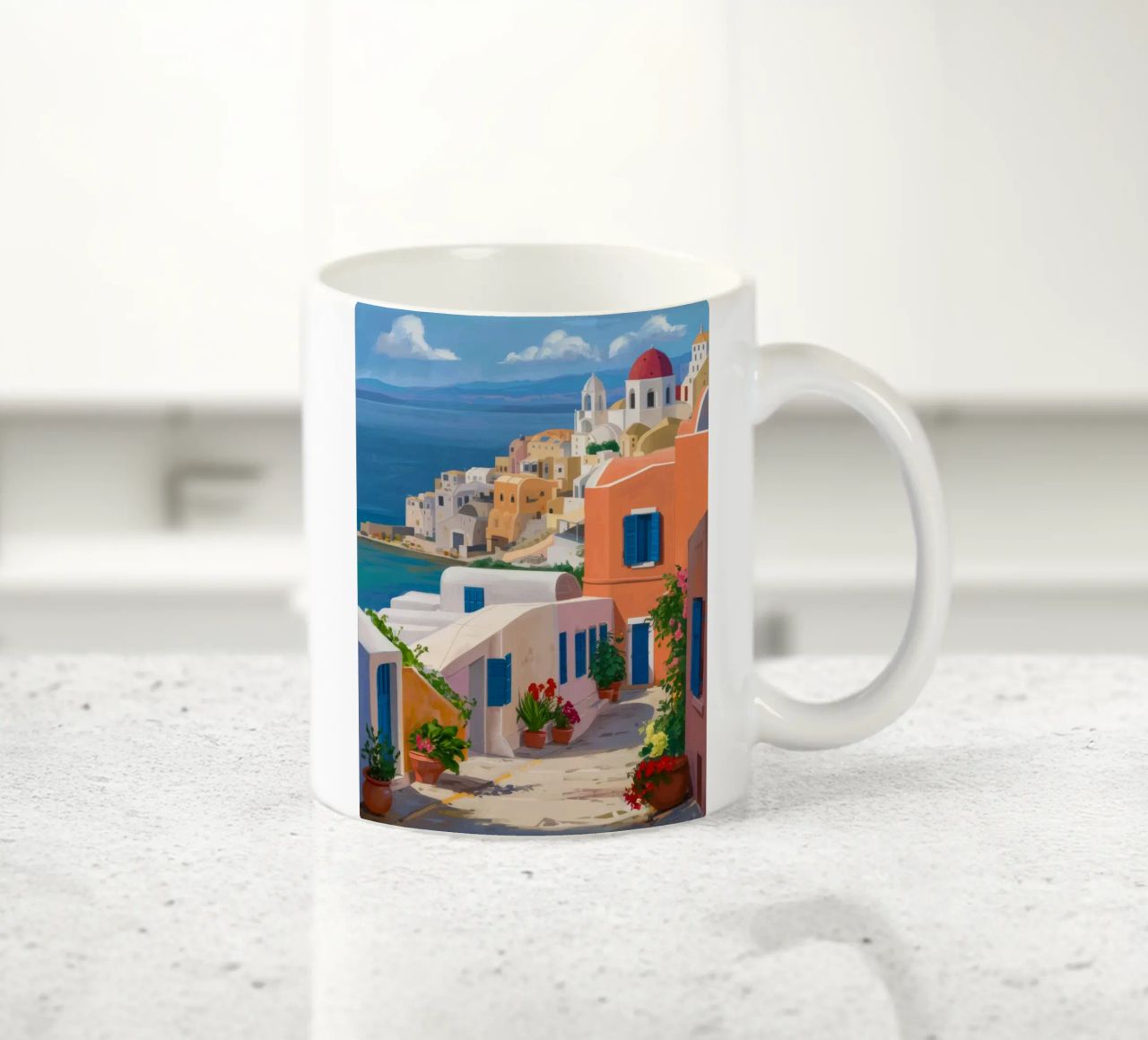 Santorini Steps Vista mare tazza in ceramica da Chroma Haven