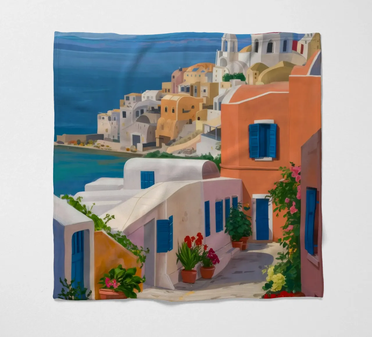 Santorini Steps Vista mare coperta in pile da Chroma Haven