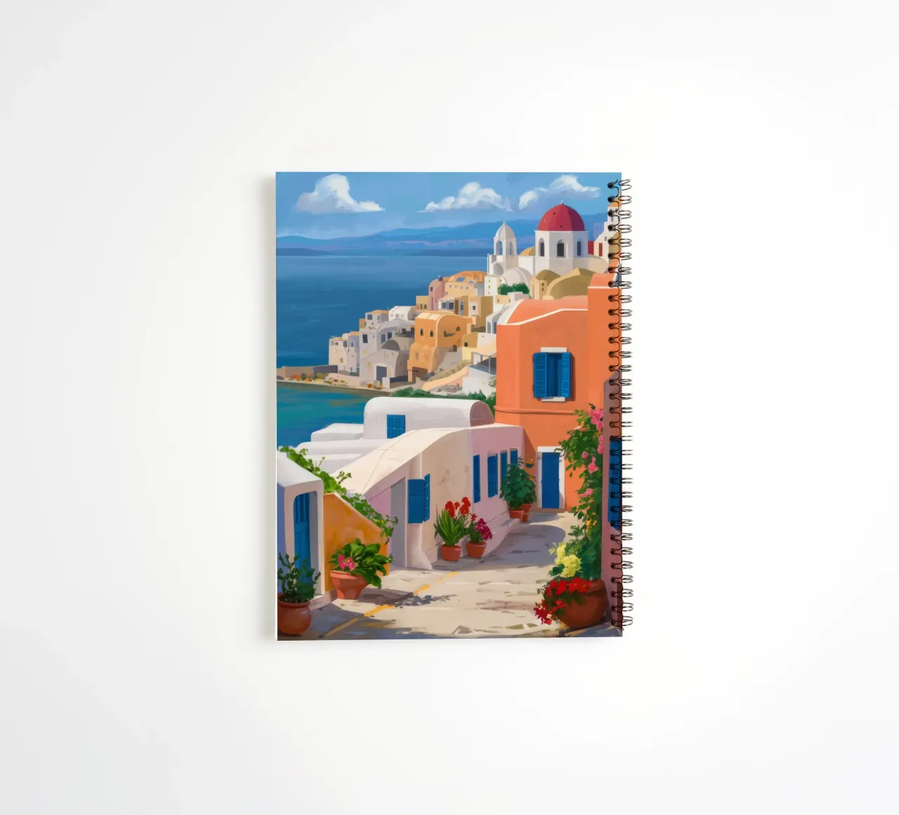 Santorini Steps Seaview spiral notebook by Chroma Haven