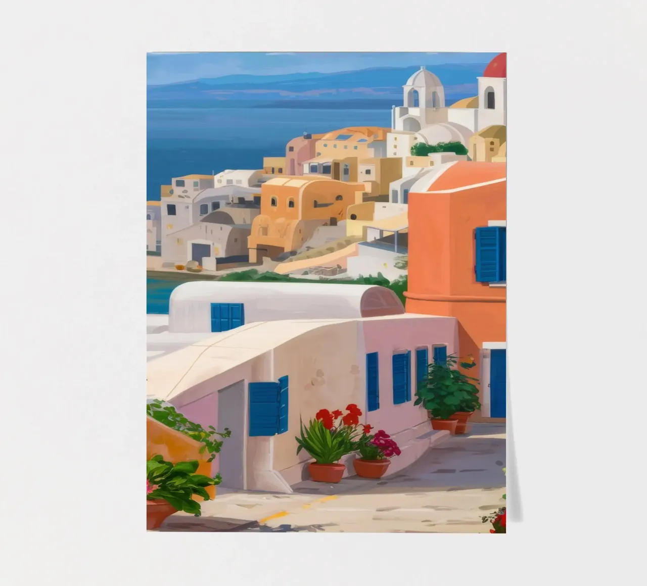Santorini Steps Meerblick Stickerbogen von Chroma Haven