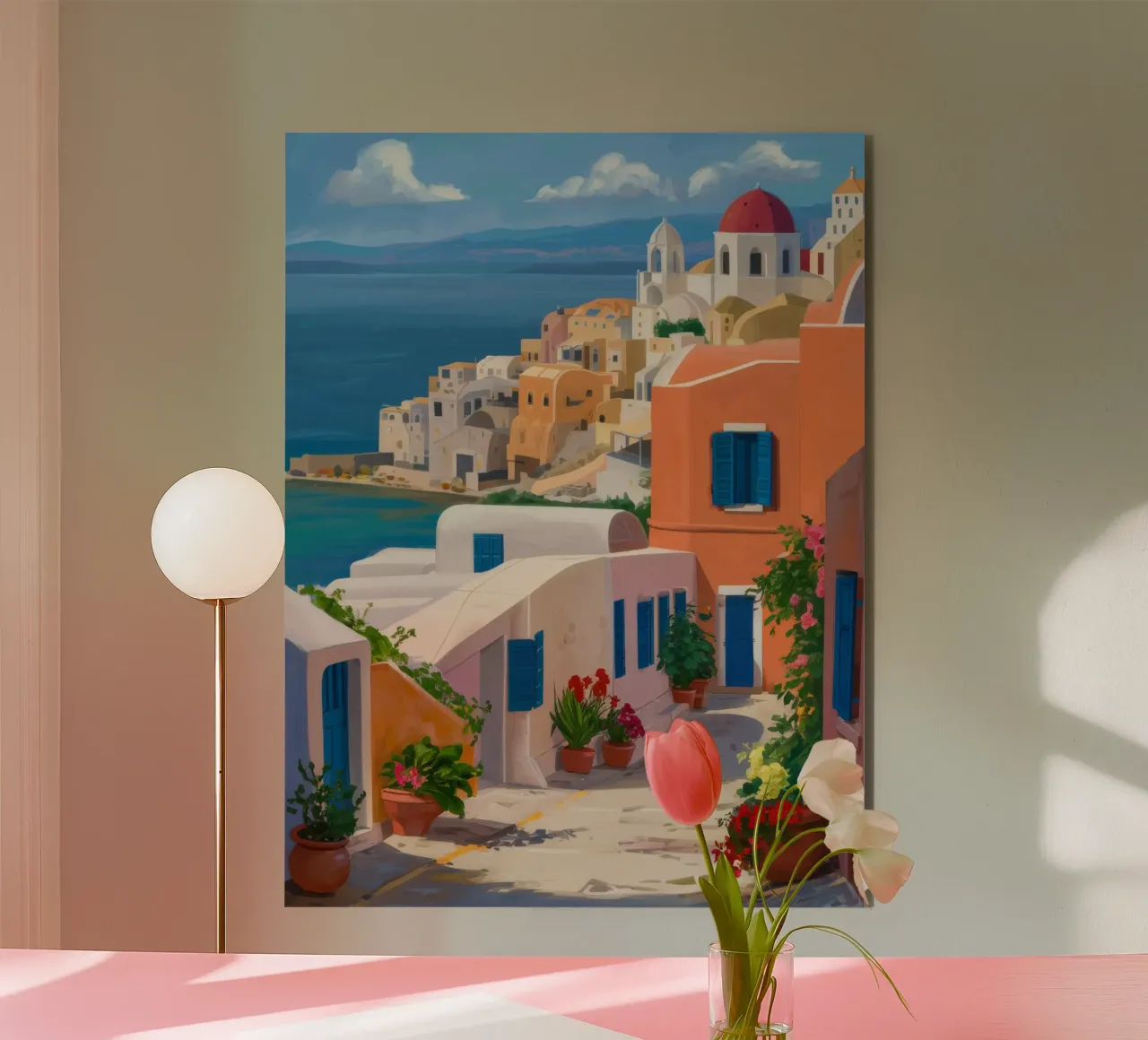 Santorini Steps Vista mare alluminio dibond da Chroma Haven