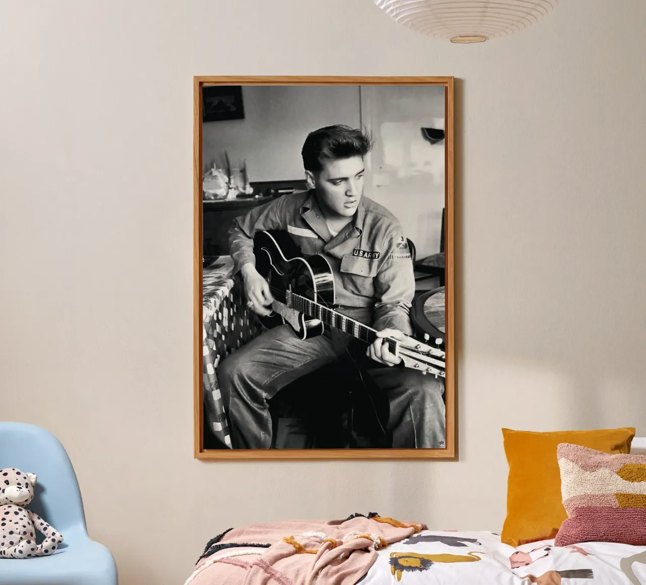 Elvis con la chitarra alluminio dibond da Martin studio