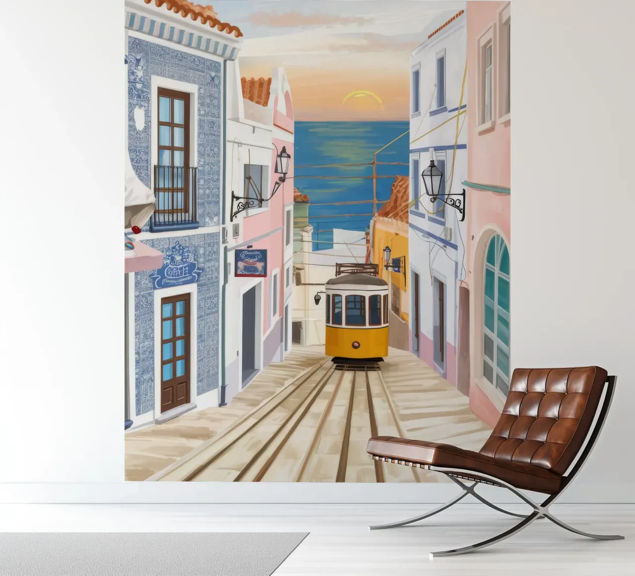 Lissabon Straßenbahnfahrt Fototapete von Chroma Haven