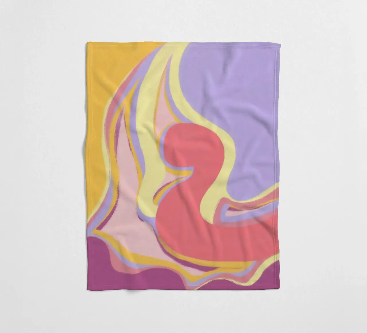 Abstract waves joy fleece blanket by Carinaprint
