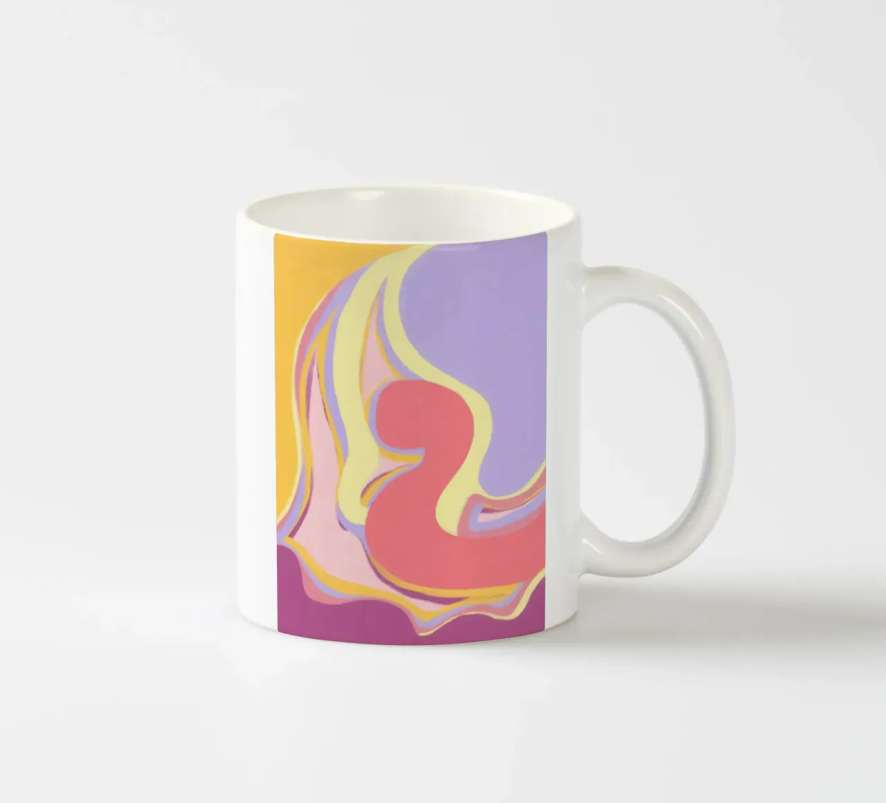 Abstracte golven vreugde keramische mok van Carinaprint