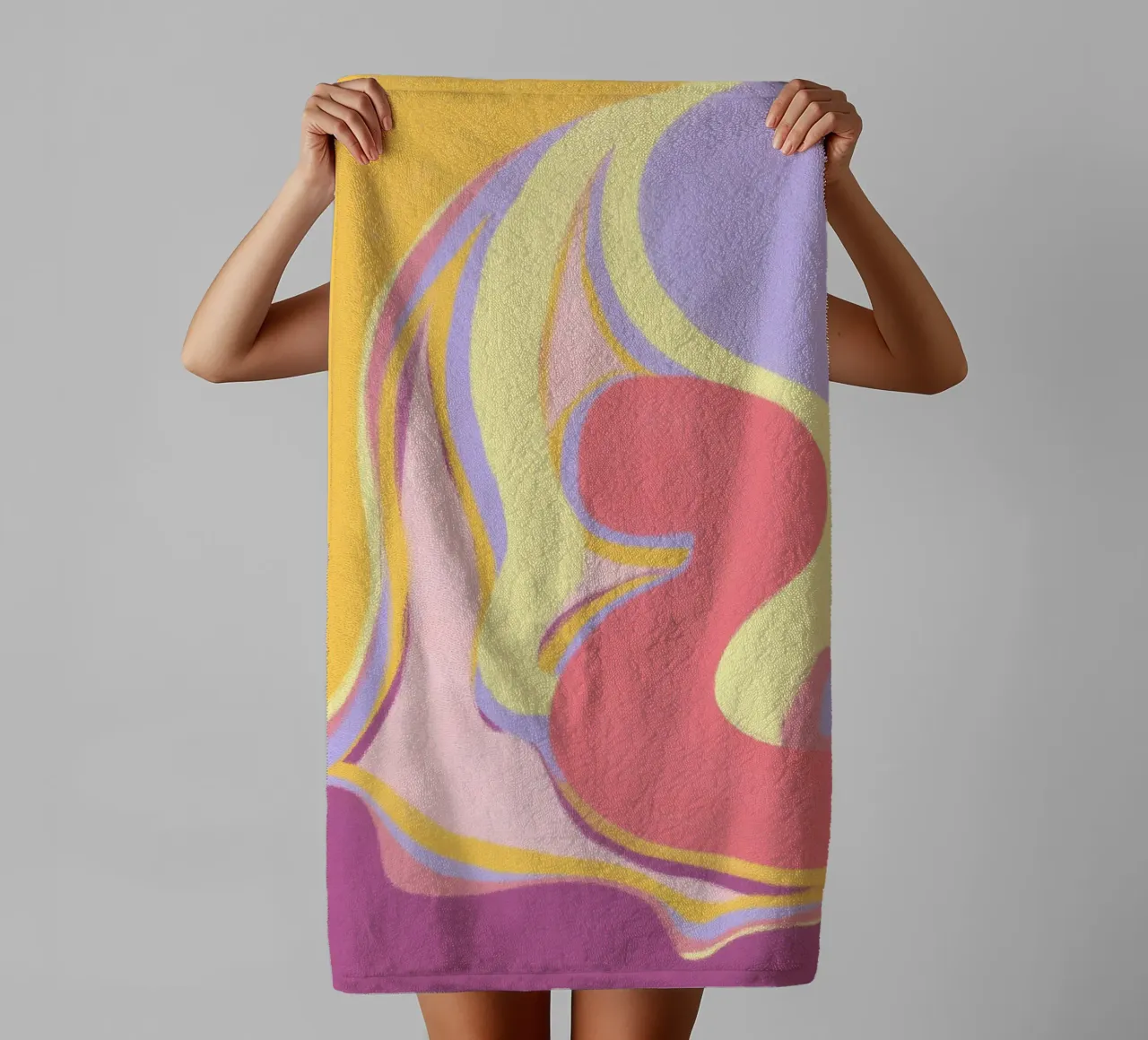 Abstract waves joy towel by Carinaprint