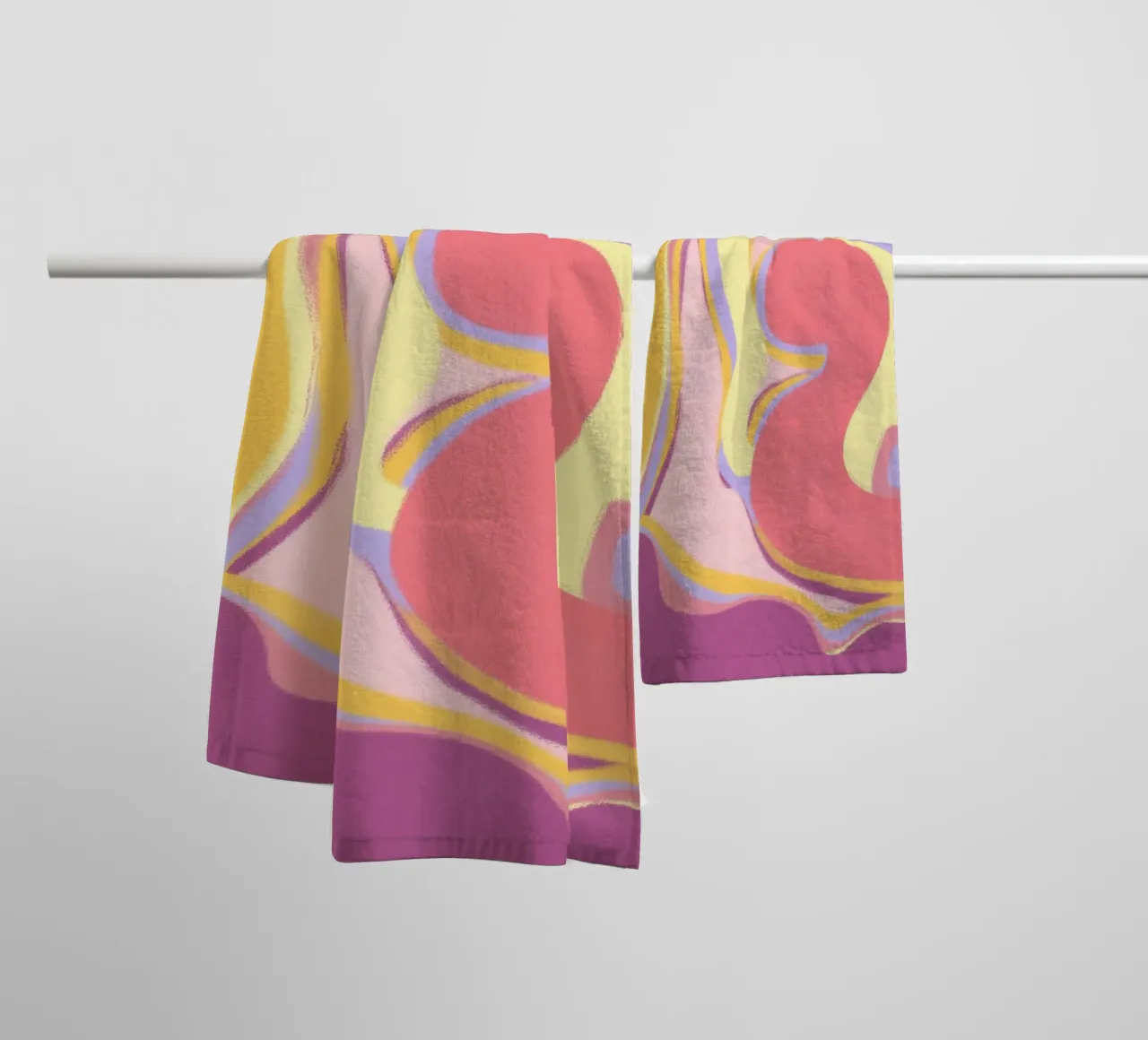 Abstract waves joy towel by Carinaprint