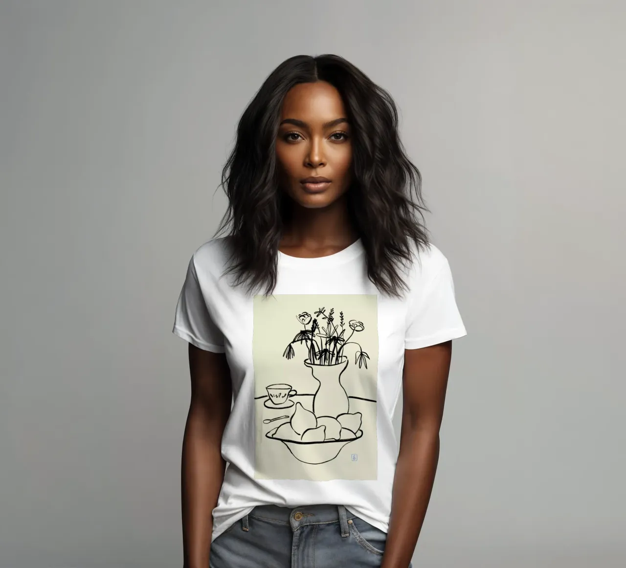 Lemons And Flowers women's fitted t-shirt by Sandra Poliakov