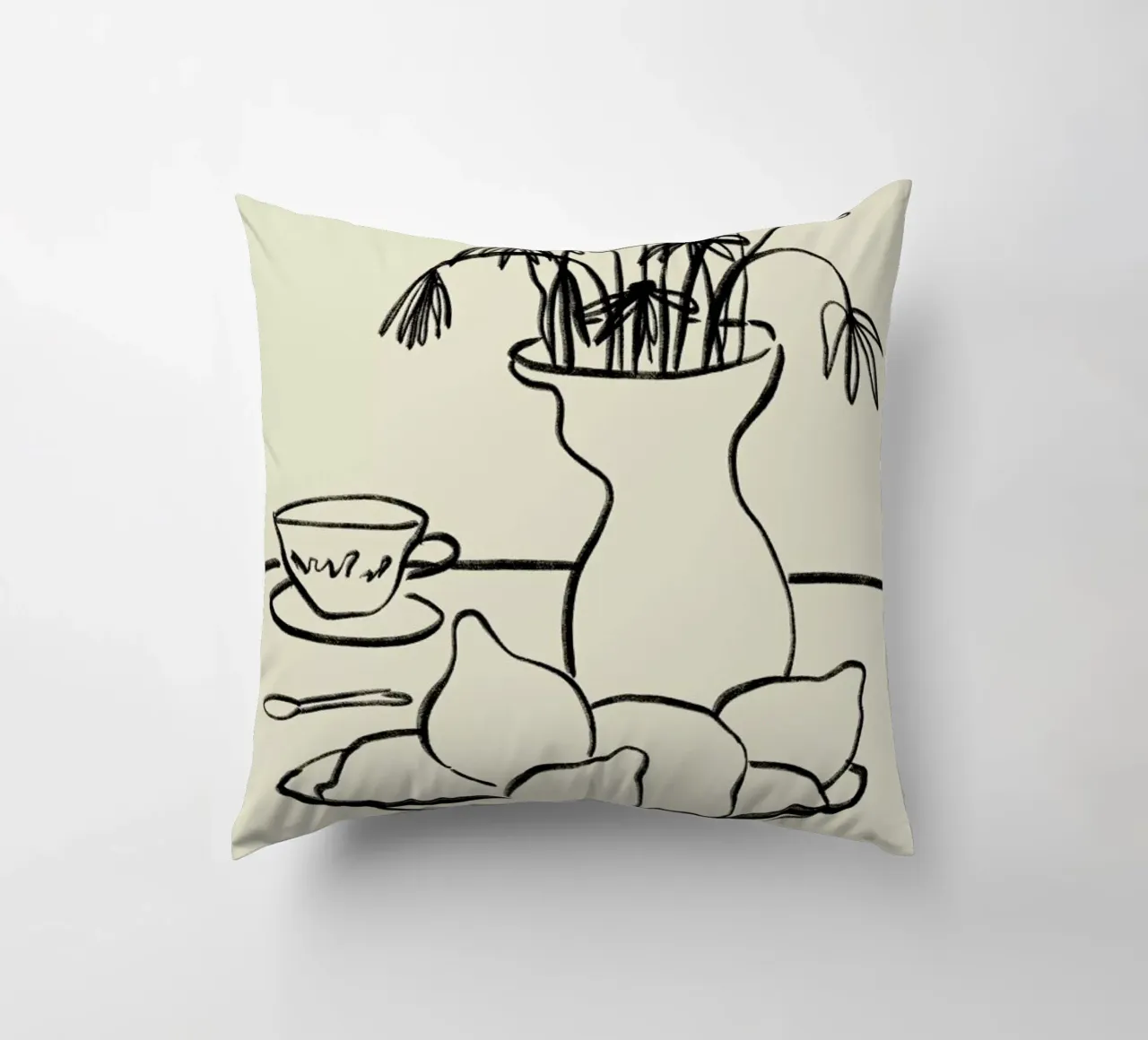 Lemons And Flowers decorative cushion by Sandra Poliakov