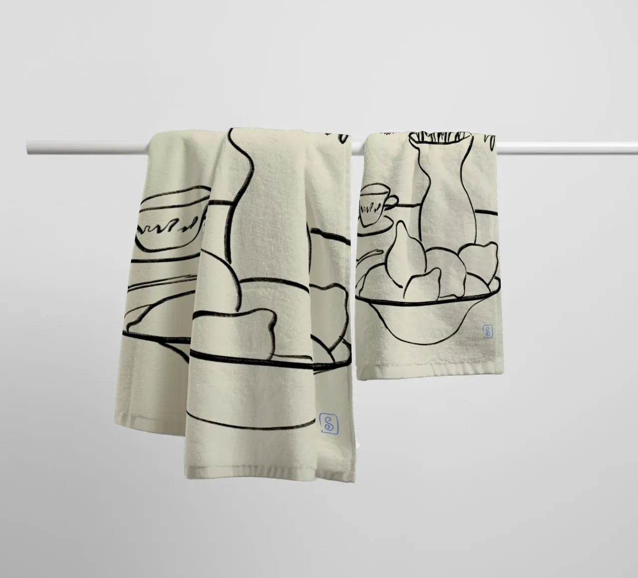 Lemons And Flowers towel by Sandra Poliakov
