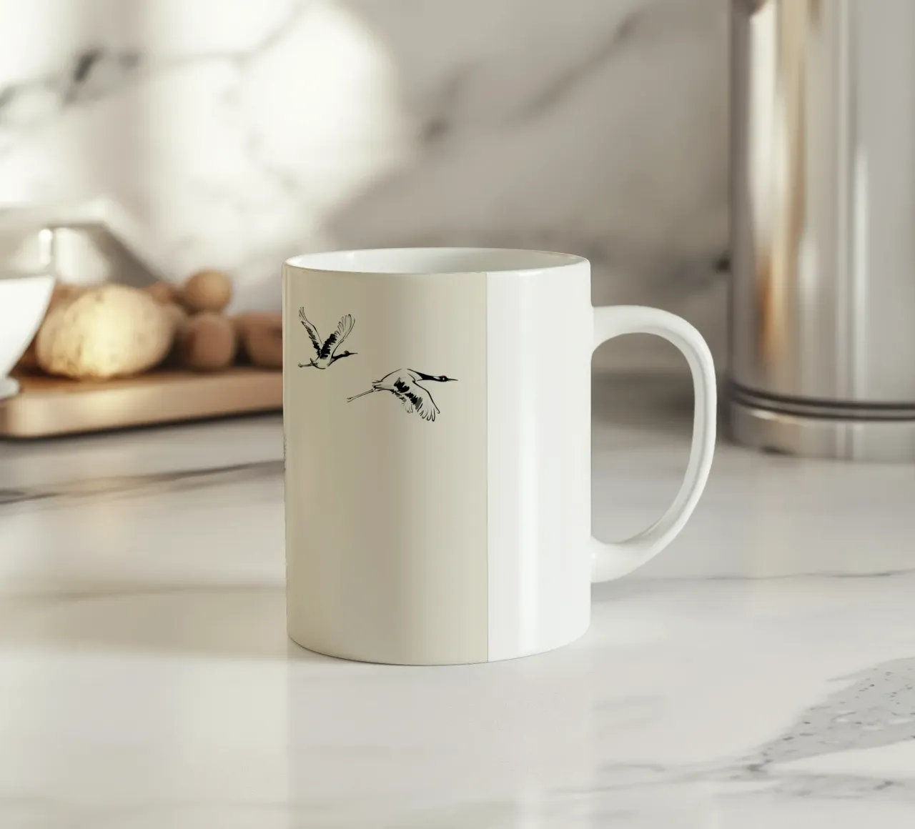 Japanese Cranes tazza in ceramica da Flora & Fauna