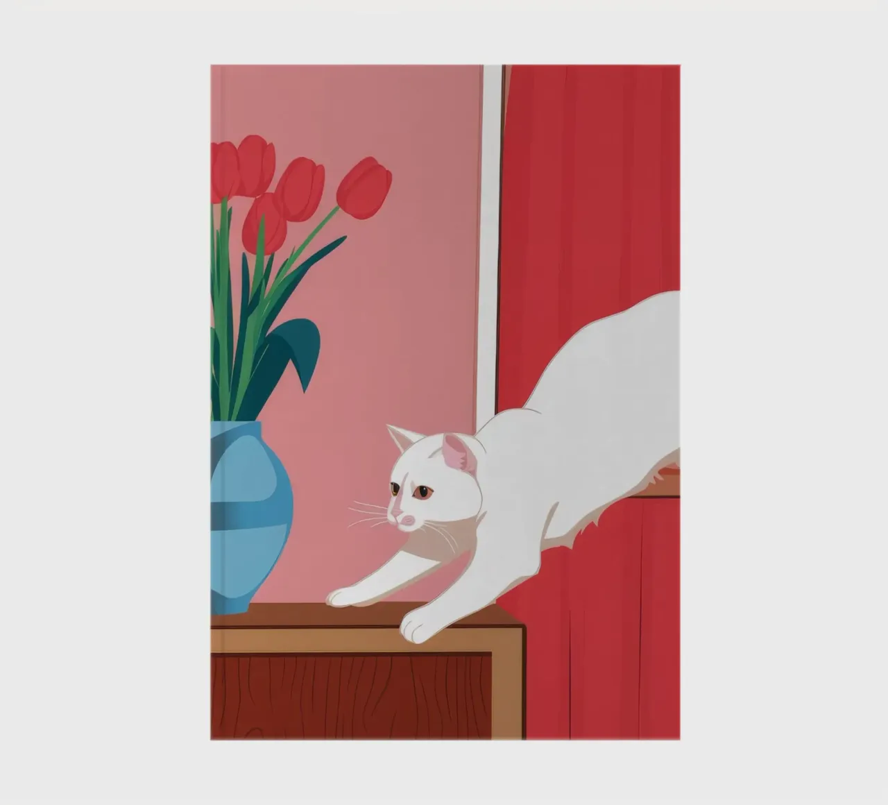 Leaping Cat Tulips notebook by Chroma Haven