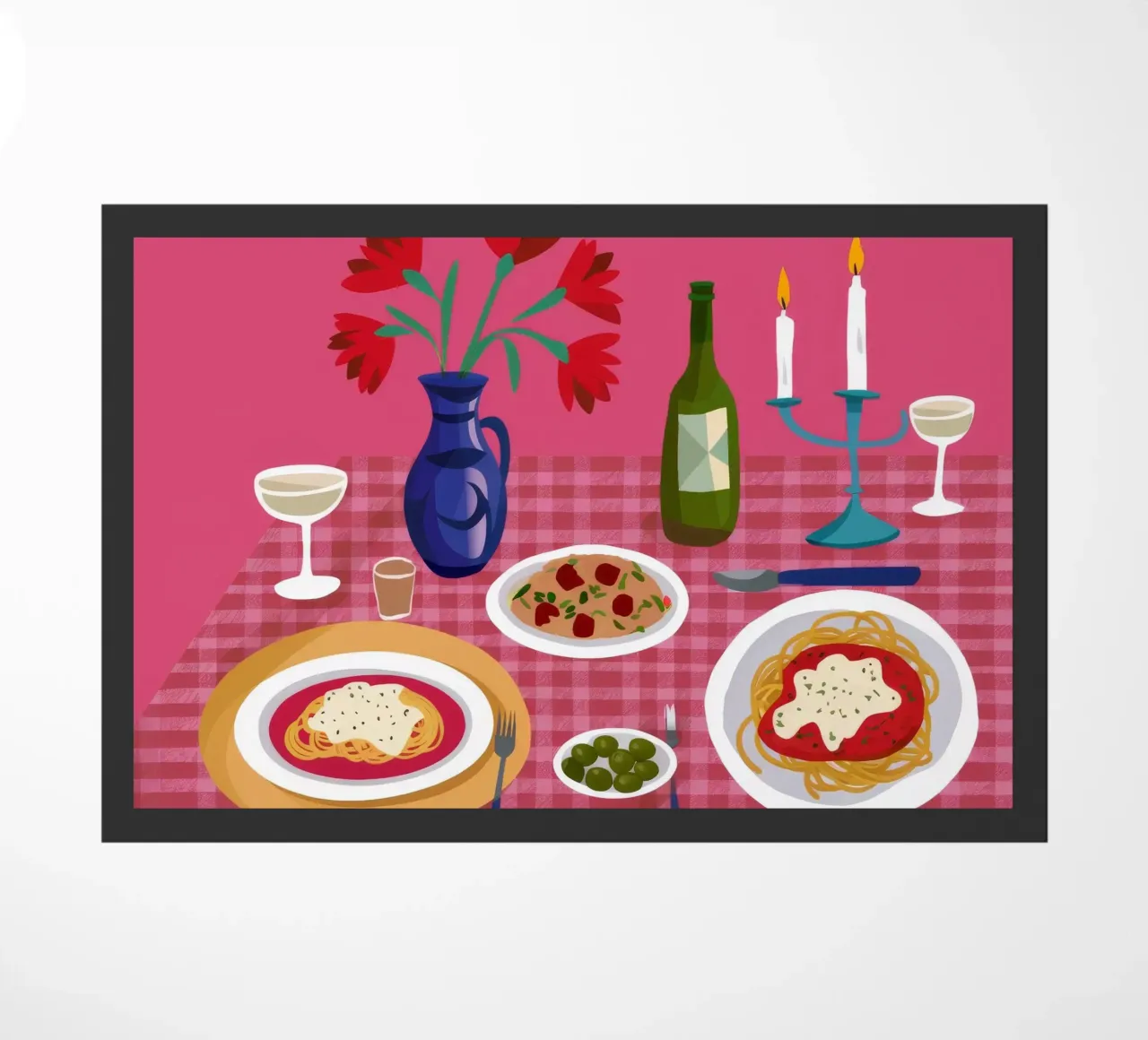 Romantic Dinner Setting doormat by Chroma Haven