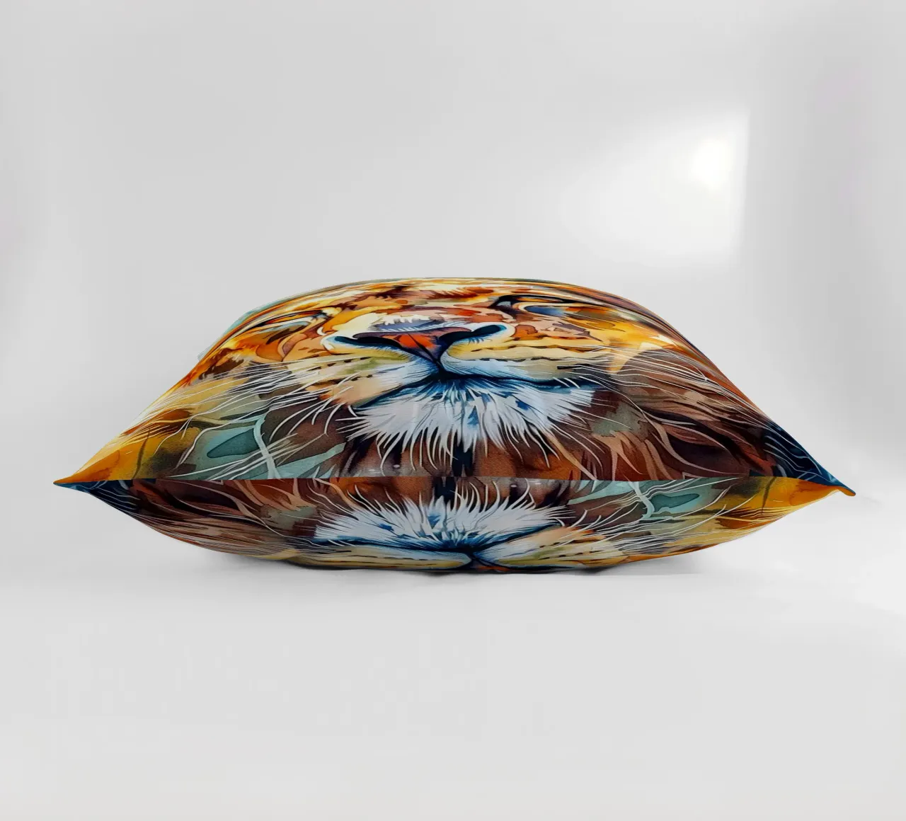 Leone acquerellato cuscino da Lionmixart