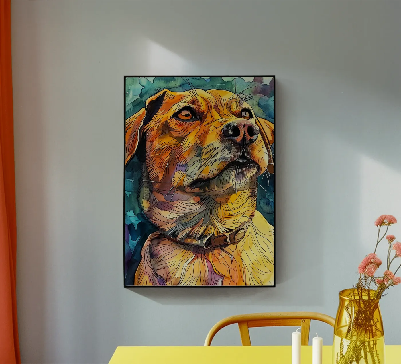 Hond Benny acryl van Lionmixart