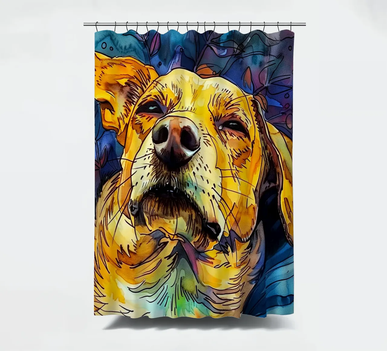 Cane Jimmy tenda da doccia da Lionmixart