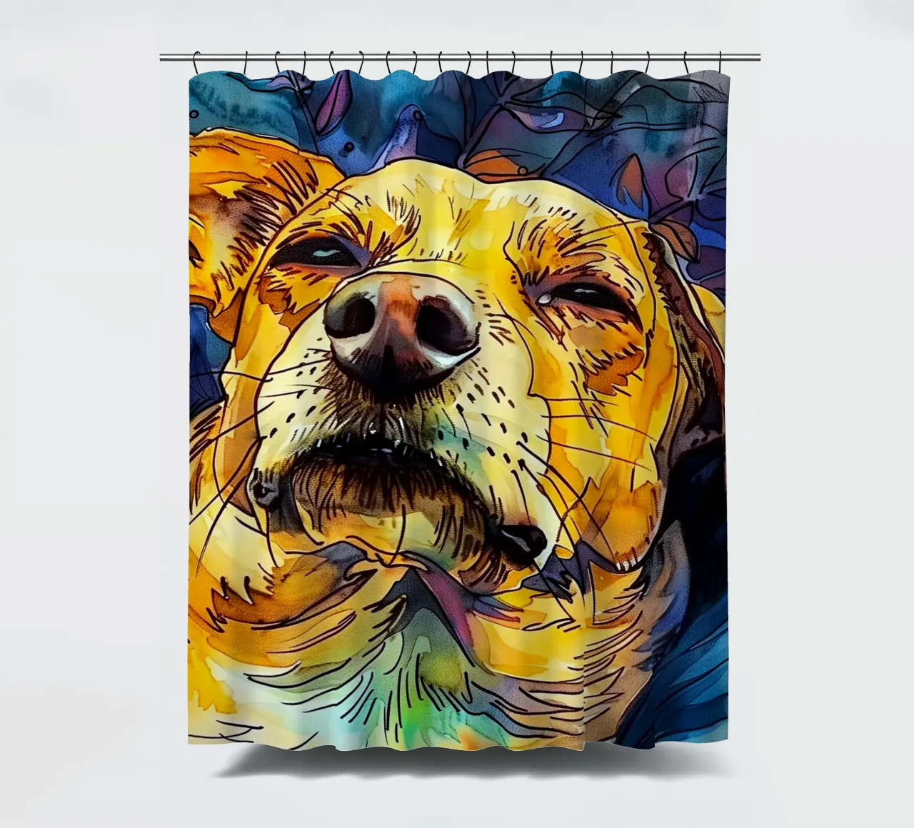 Cane Jimmy tenda da doccia da Lionmixart