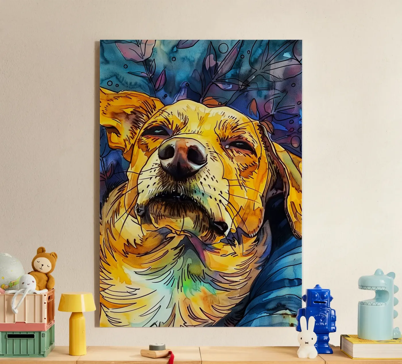 Dog Jimmy acrylic glass by Lionmixart
