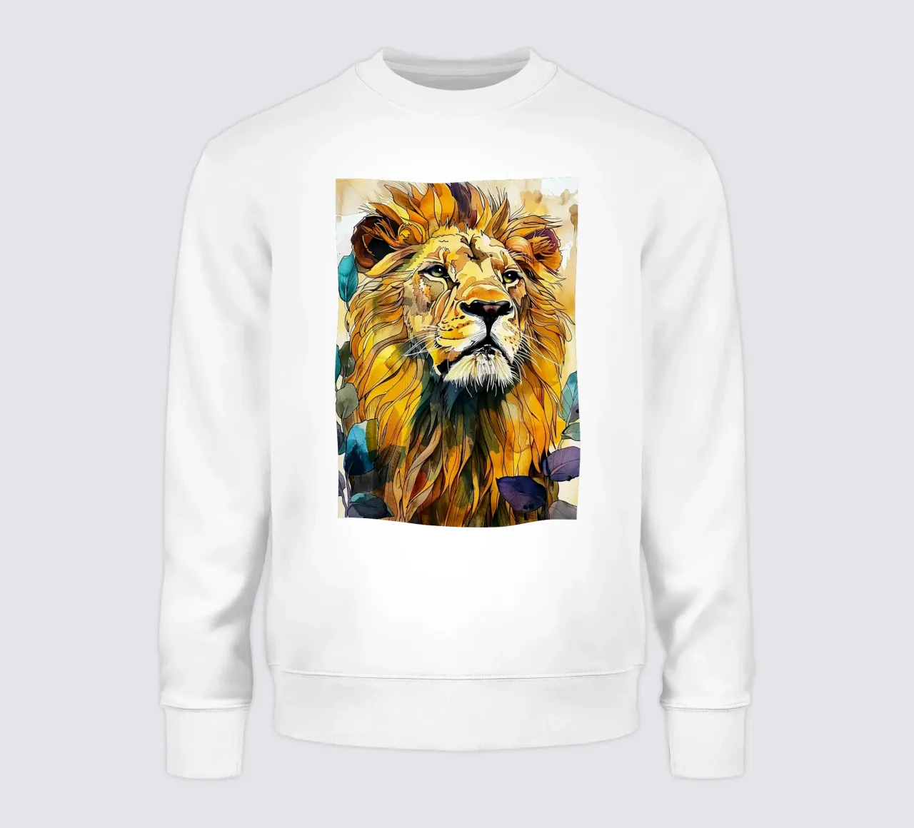Leone acquerello felpa da Lionmixart