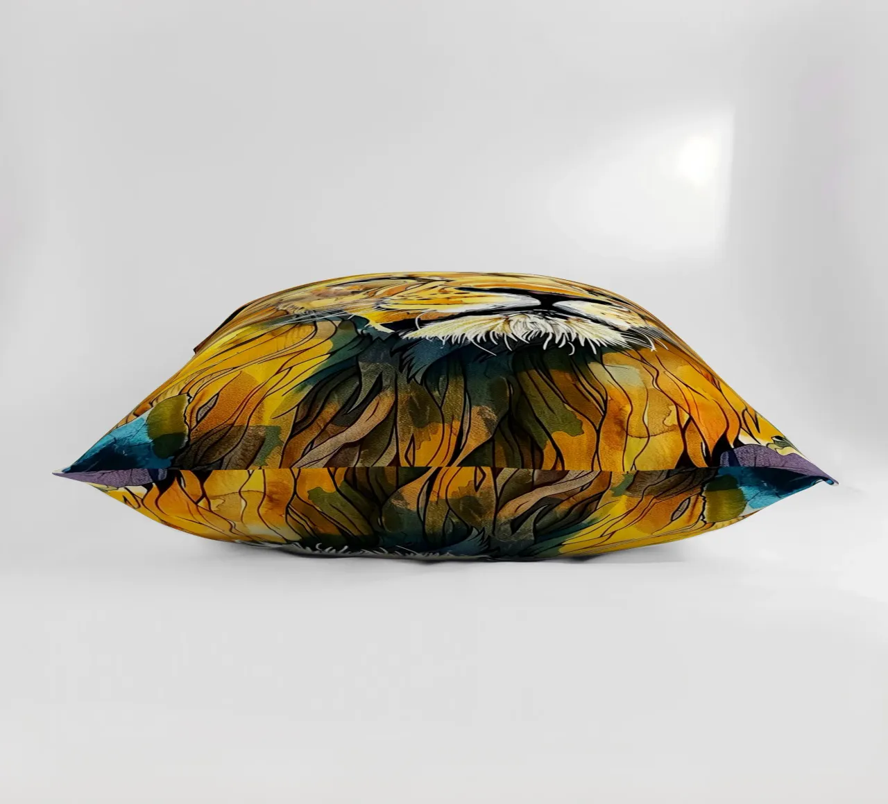 Leone acquerello cuscino da Lionmixart