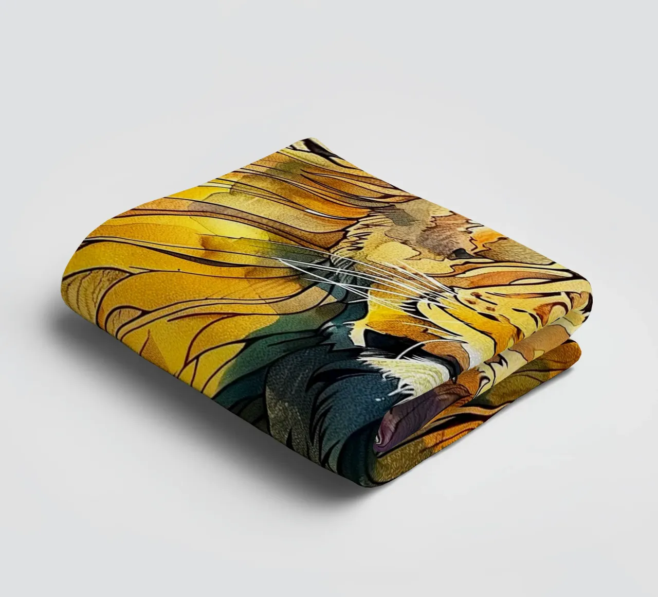 León acuarela toalla de baño de Lionmixart