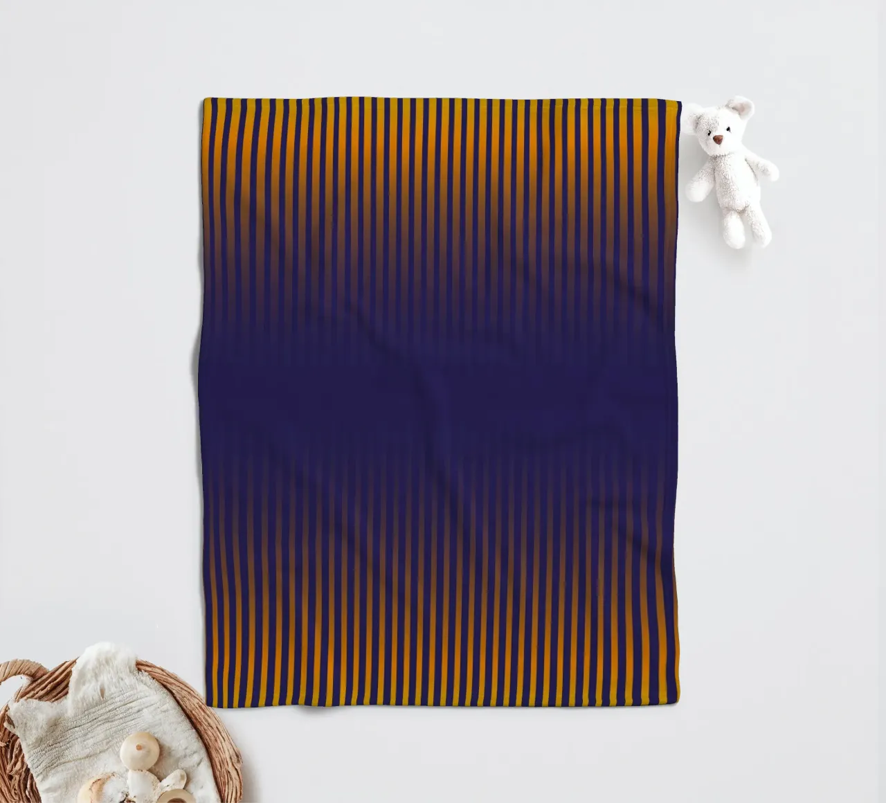 Orange Lines coperta in pile da Flo Klein