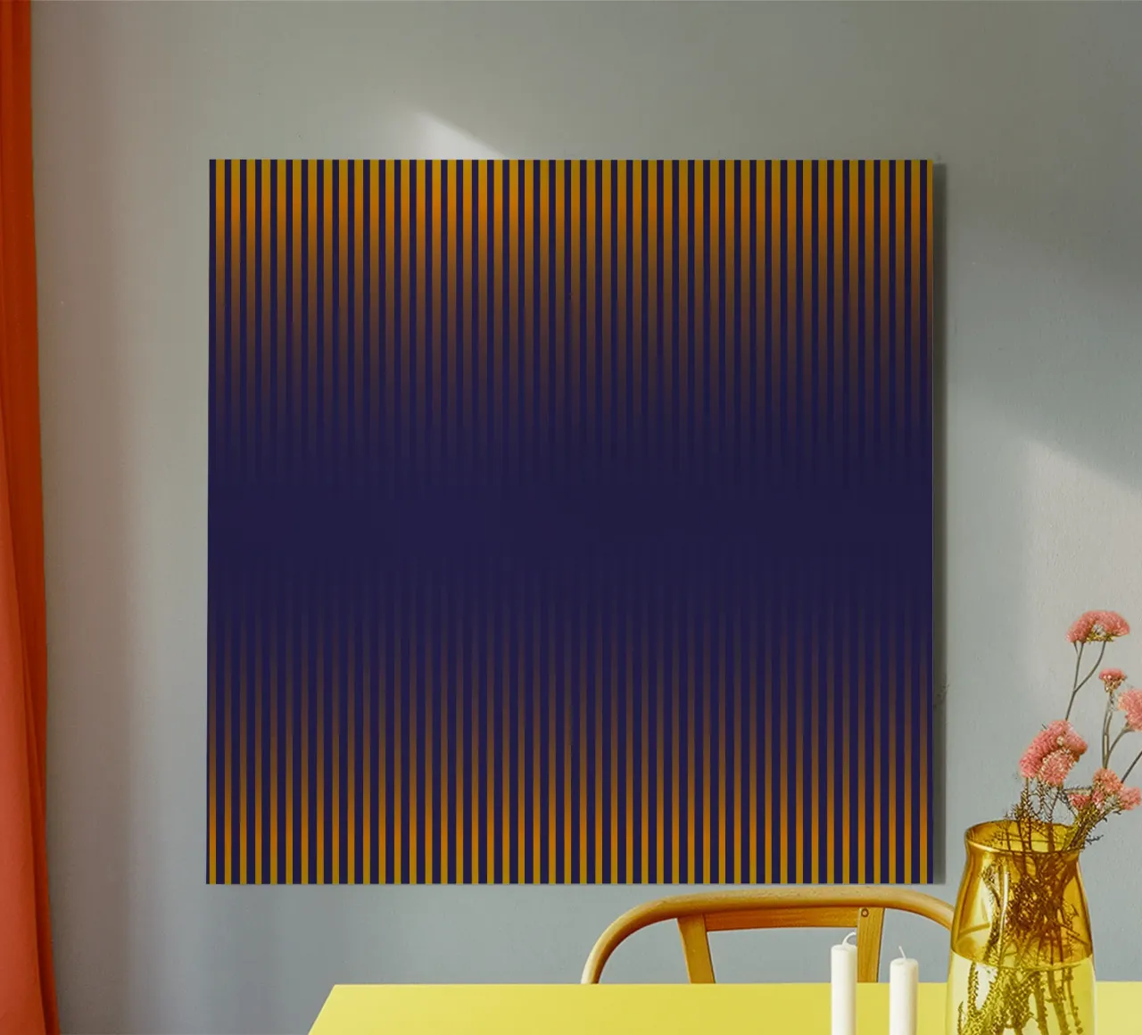 Orange Lines alluminio dibond da Flo Klein